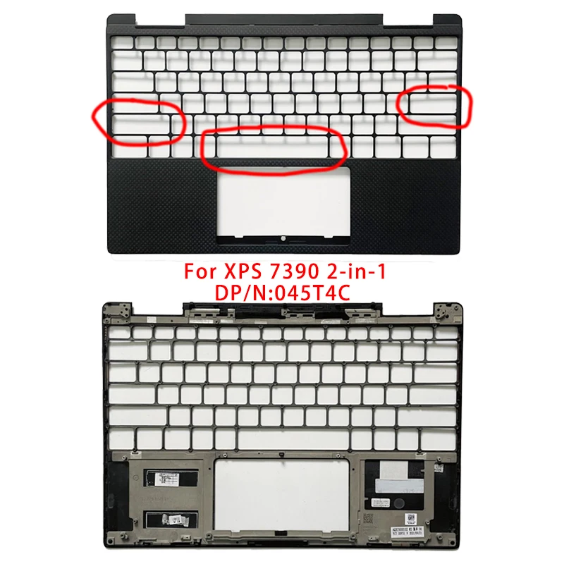 Imagem -04 - para Dell Xps 7390 Acessórios do Portátil Novo Lcd Tampa Traseira Palmrest Parte Inferior com Logotipo Preto e Prata em