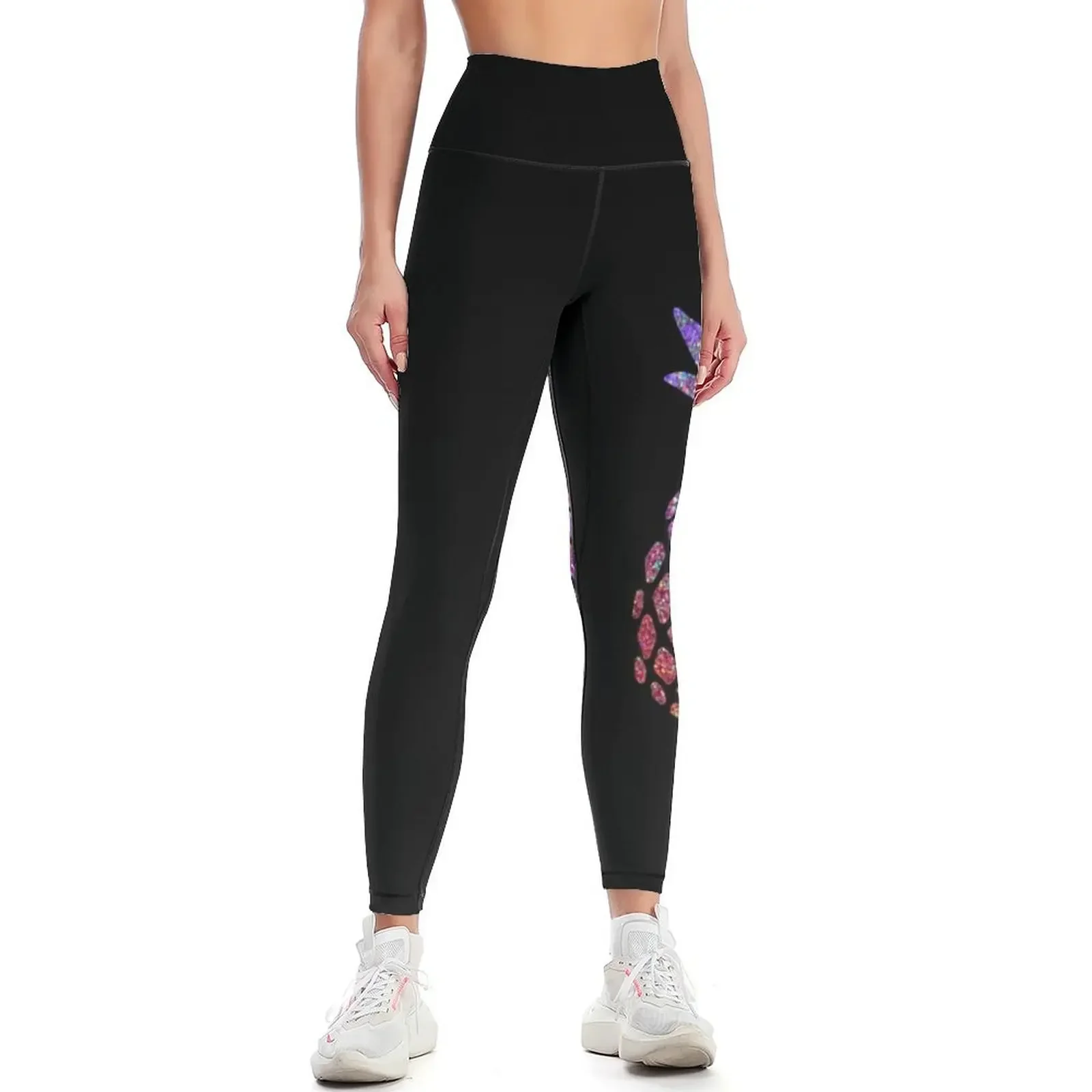 

Colorful Glitter Pineapple Leggings gym top gym womans sport pants sport set Womens Leggings