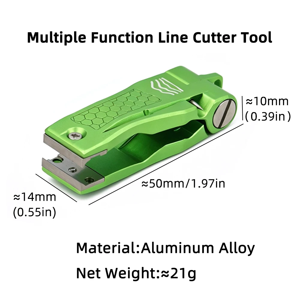 Fishing Line Cutter, Fly Fishing Line Clippers, Tungsten Carbide Cutting Edges, Multi‑Function Fishing Tool, Blue Green Orange