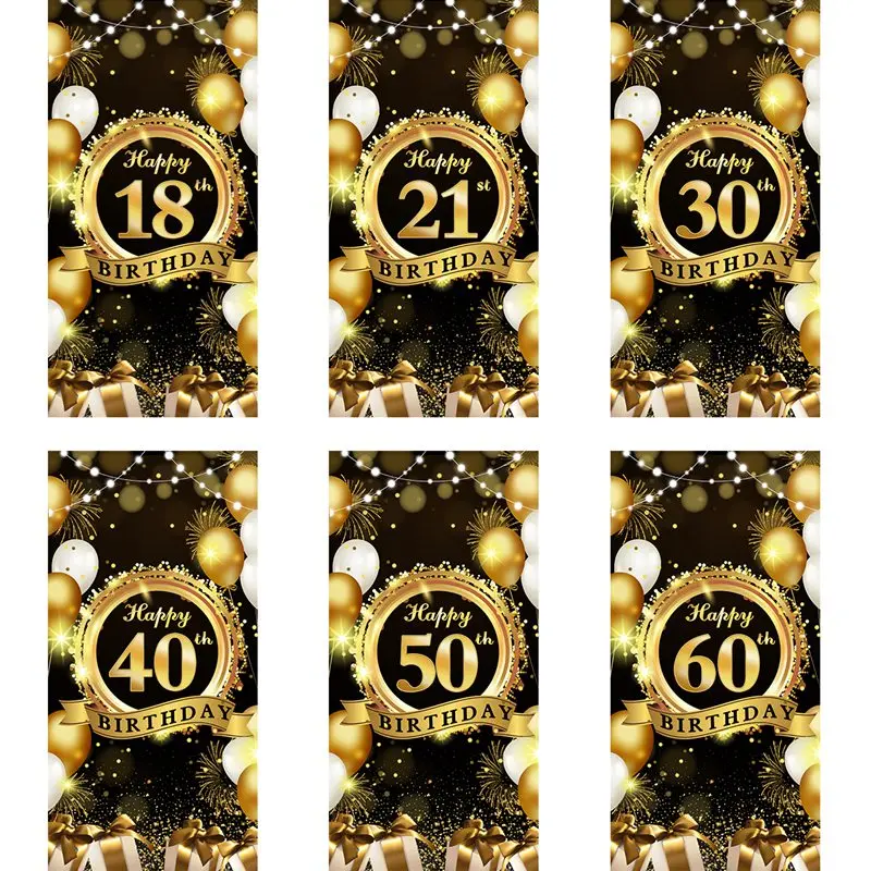 Happy Birthday Background 18 21 30 40 50 60 Birthday Party Decoration Birthday Banner Hanging Flag 30th Birthday Backdrop Decor