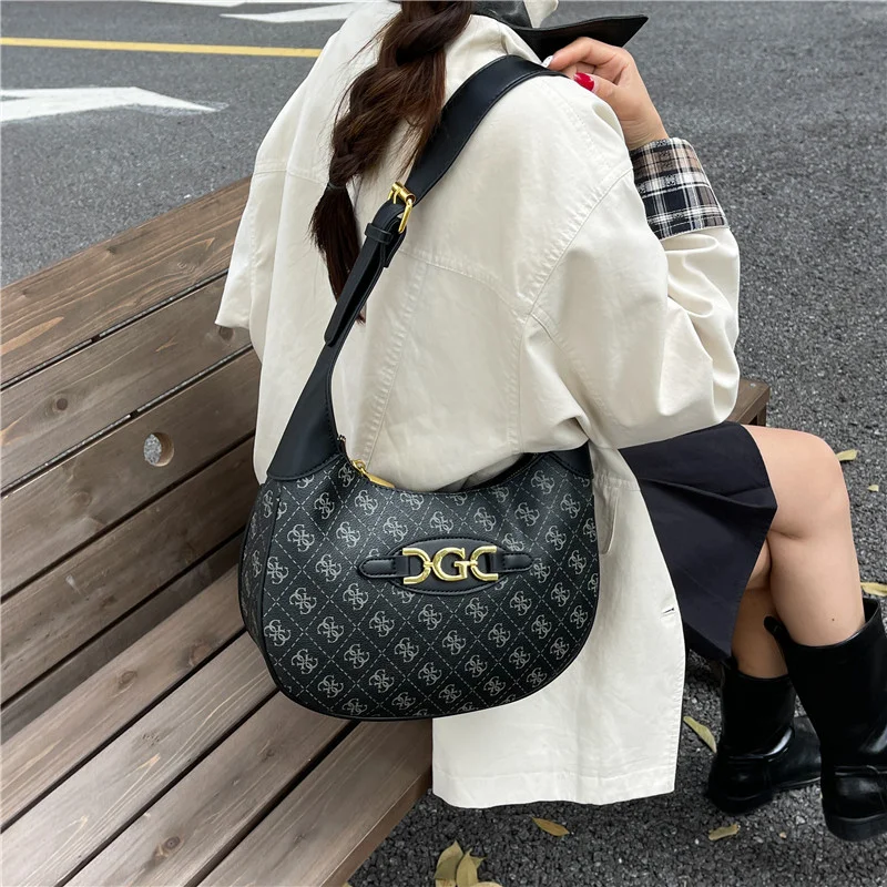 Tas Komuter Wanita Luas 2025, Tas Selempang Bermotif Multi-Fungsi, Ringan untuk Kerja dan Perjalanan Kota