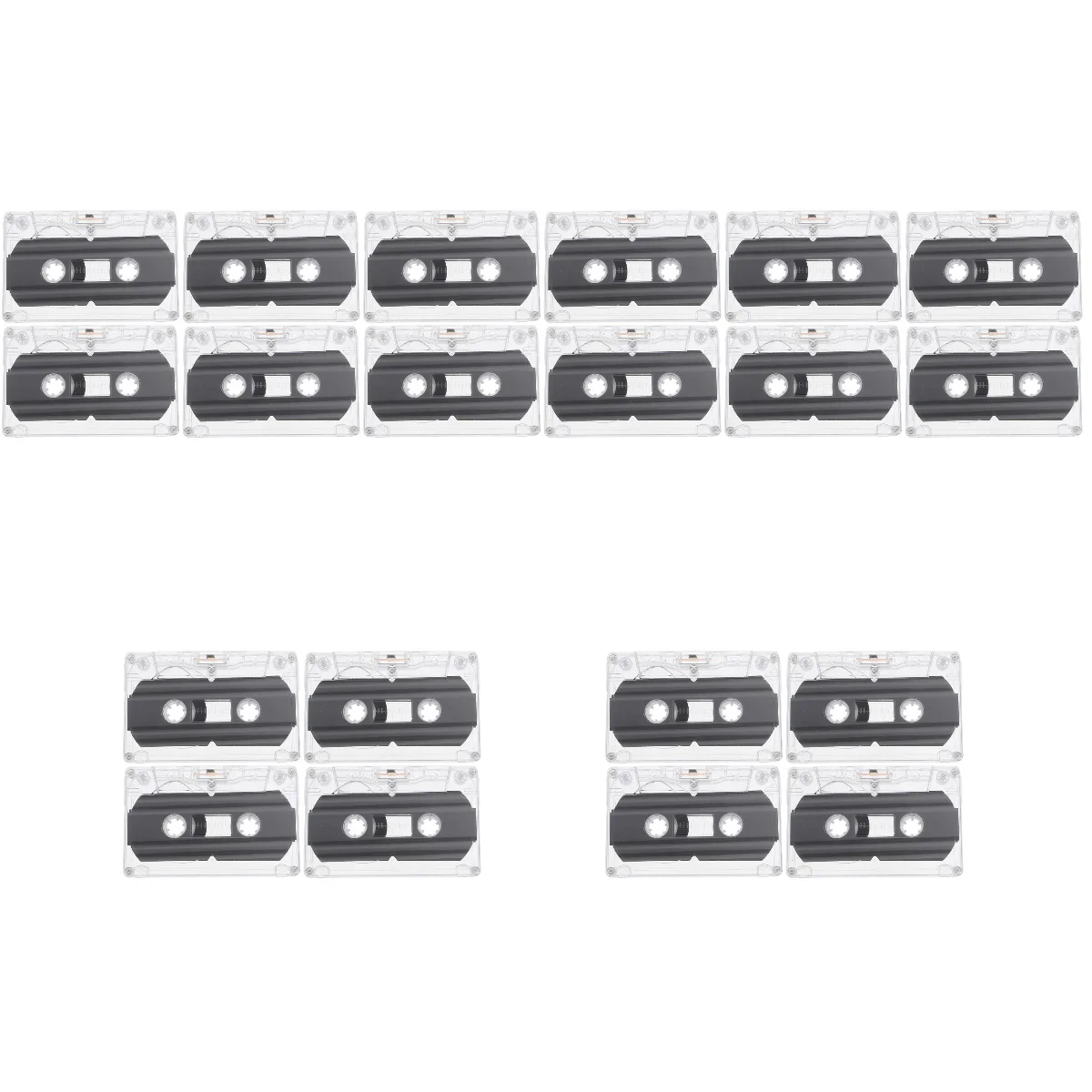 

Set of 5 Blank Audio Tape Empty Cassette Tapes Cassettes Color 30-minute Recording Recordable Vintage