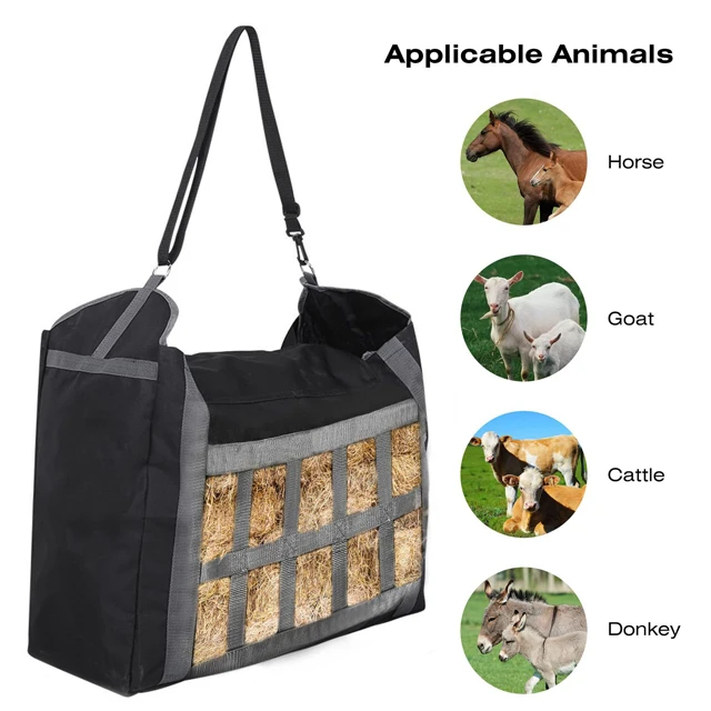 حقيبة قش الحصان المعلقة ذات التغذية البطيئة، حقيبة تخزين شبكية سهلة التعبئة #1