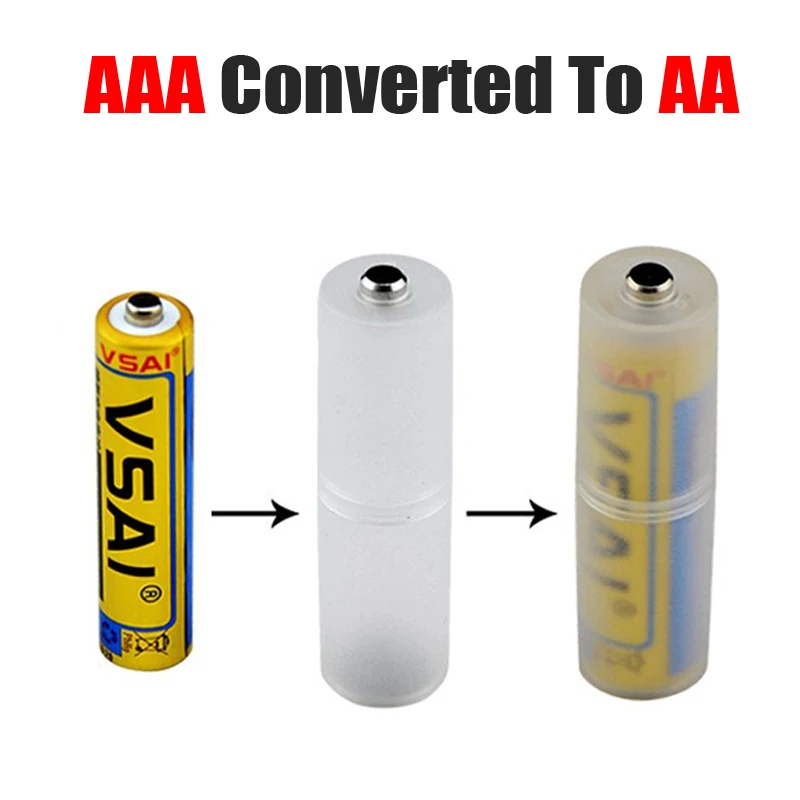 High Toughness Plastic AAA To AA Dry Battery Li-ion Converter Portable Battery Holder Case Switcher Battery Storage Box