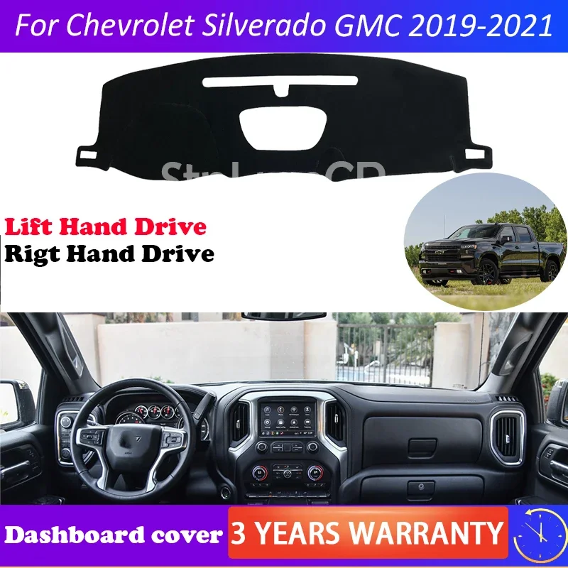 

Для Chevrolet Silverado GMC Sierra HD 1500 2500 3500 2019-21 противоскользящий коврик для приборной панели, солнцезащитный козырек, автомобильные аксессуары