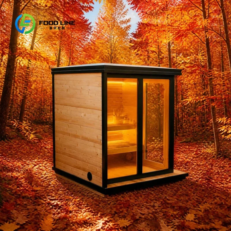 Custom Premium Pine Wood Outdoor Sauna, Smart Control Modern Relaxation Suite for Backyard Wellness Projects