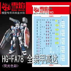 Model Decals Water Slide Decals Tool For 1/144 HG Full Armor (Thunderbolt) Fluorescent Sticker Models Toys Accessories