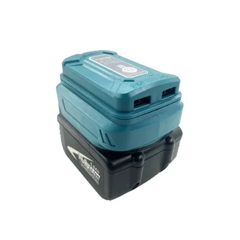 Luz LED portátil con adaptador de batería de iones de litio USB Dual para batería Makita de 18V para HongSong para Lomvum para carga de Camping ZhiPu