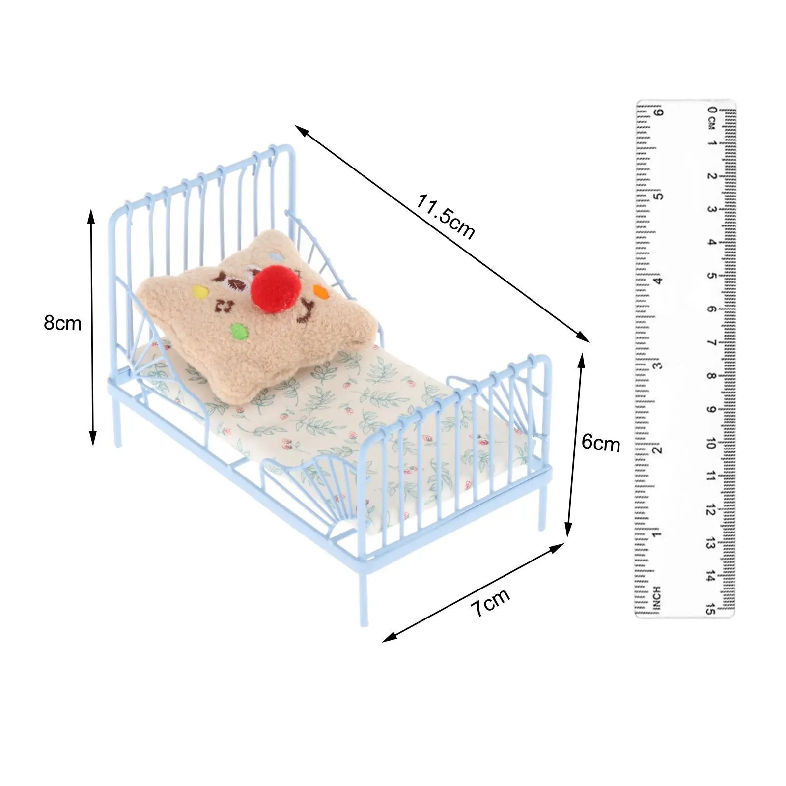 1:12 poppenhuis miniatuur bed poppenhuis meubilair bloemtak delicaat poppenhuis miniatuur poppenhuis bed voor kinderkamer