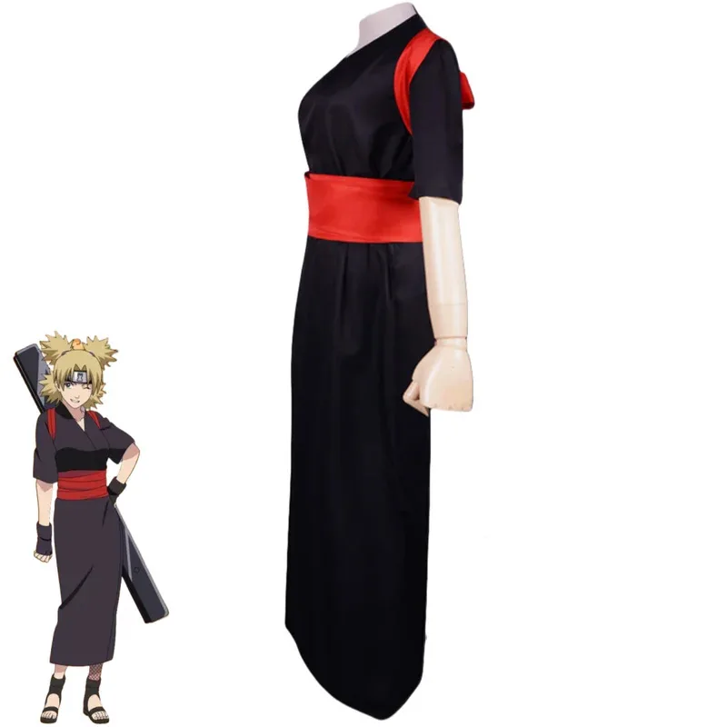 

CyAnime Nara Temari Cosplay Costume Japanese Short Sleeved Kimono Robe Bathrobe Belt Wig Adult Woman Halloween Carnival Suit