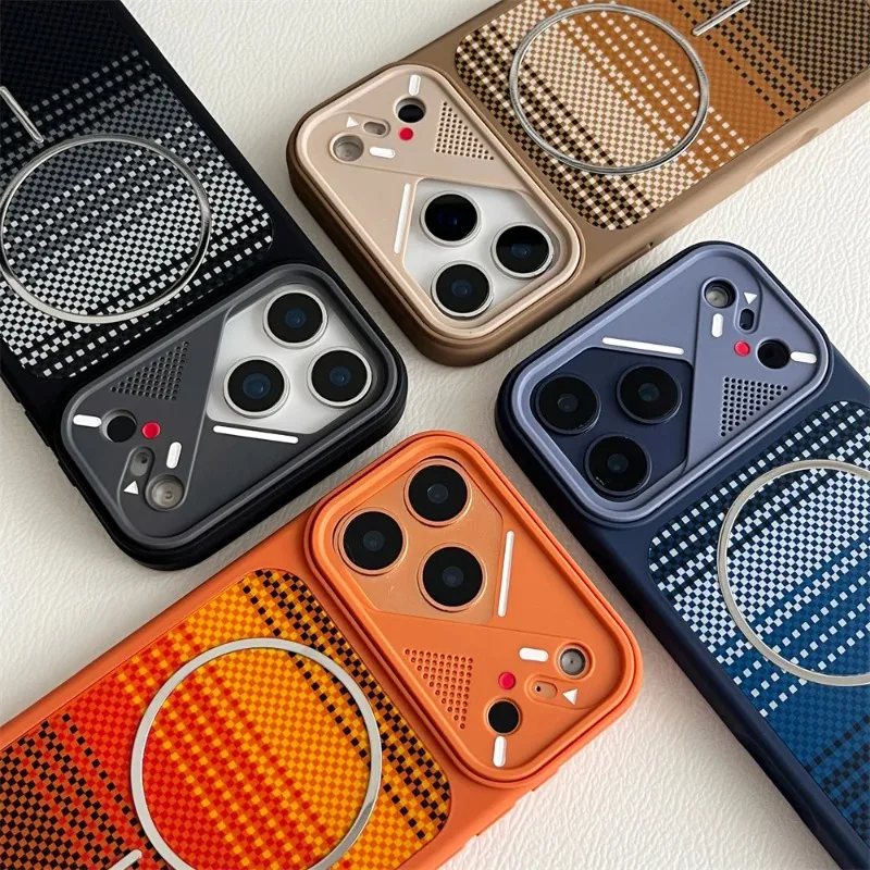 For Magsafe Carbon Fiber Texture Magnetic Case For iPhone 18 17 16 14 15 Pro Max Wireless Charging Shockproof Plastic Hard Cover view 6