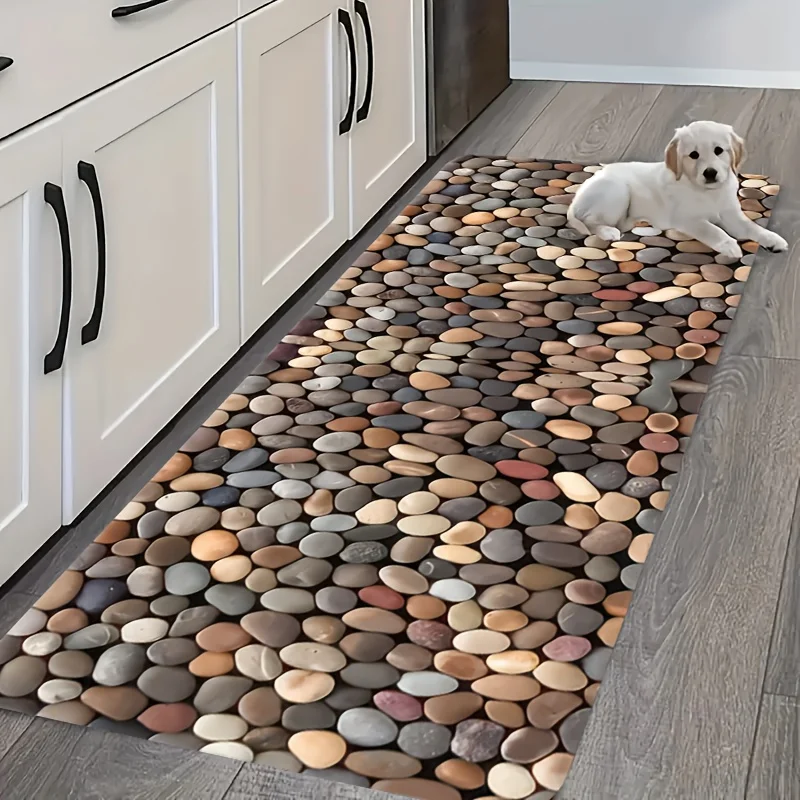 Colorful Goose Soft Stone Printed Carpet L-shaped Kitchen Carpet Vintage Ethnic Style Living Room Bedroom Decoration Carpet
