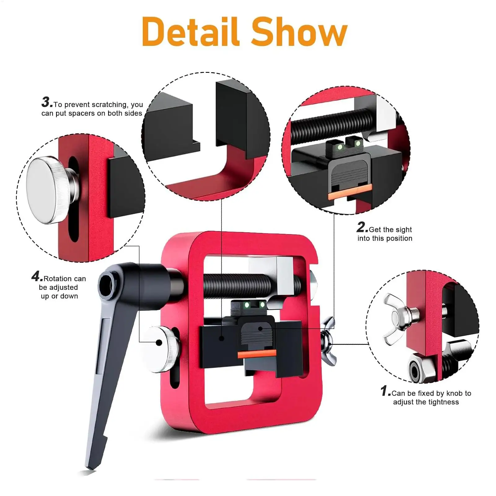 Sight Pusher Slide Removal Adjustment Precision Maintenance Equipment Rear Sight Adjustment Tool for Models 17/19/26/43 view 6