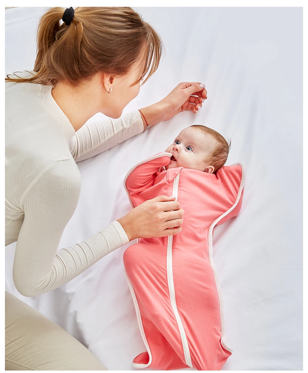 Insel neue Baumwolle Baby Wickel decke Frühling Herbst Reiß verschluss Wickel Neugeborene Baby decke Wickel Baby Bettwäsche Wickeln Nachtwäsche – Detail 5