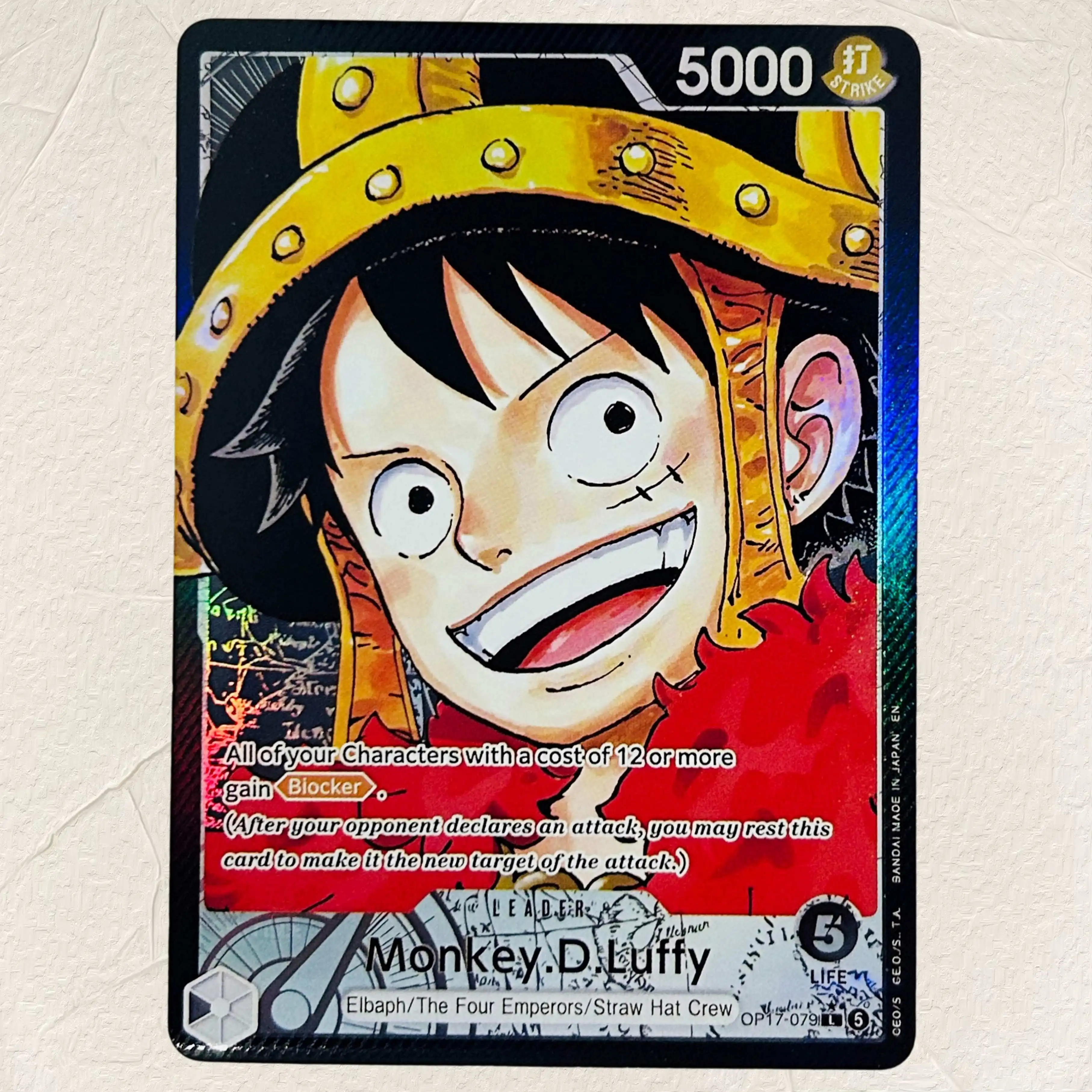 One Piece Shanks OP17-020 English Version DIY Foil Texture Cards Collectible Grade Premium Anime Collection Cards view 5