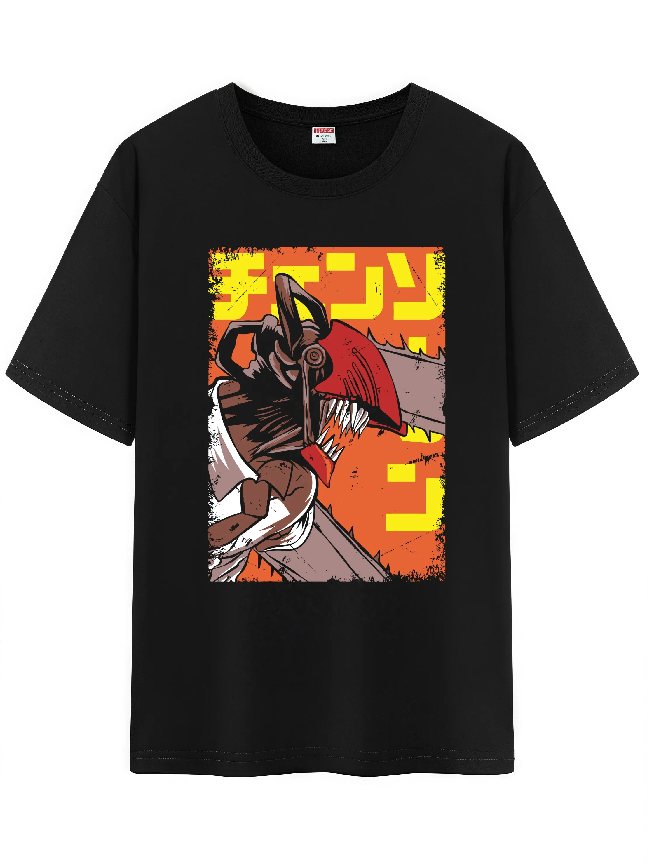 

Unisex Anime Character Pattern Cotton T-Shirt,Chainsaw Man Character Impression Short Sleeve Tee Shirt