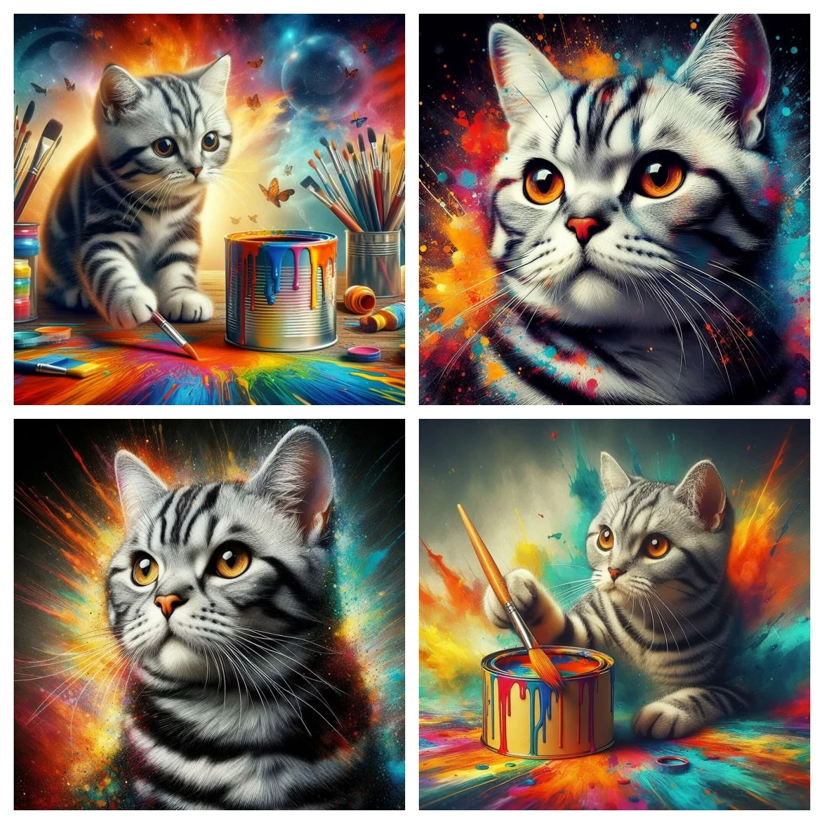 

Алмазная вышивка 5D: Котёнок Американской короткошерстной кошки, разноцветный, для самостоятельного изготовления, милые животные, декор для дома, настенный декор