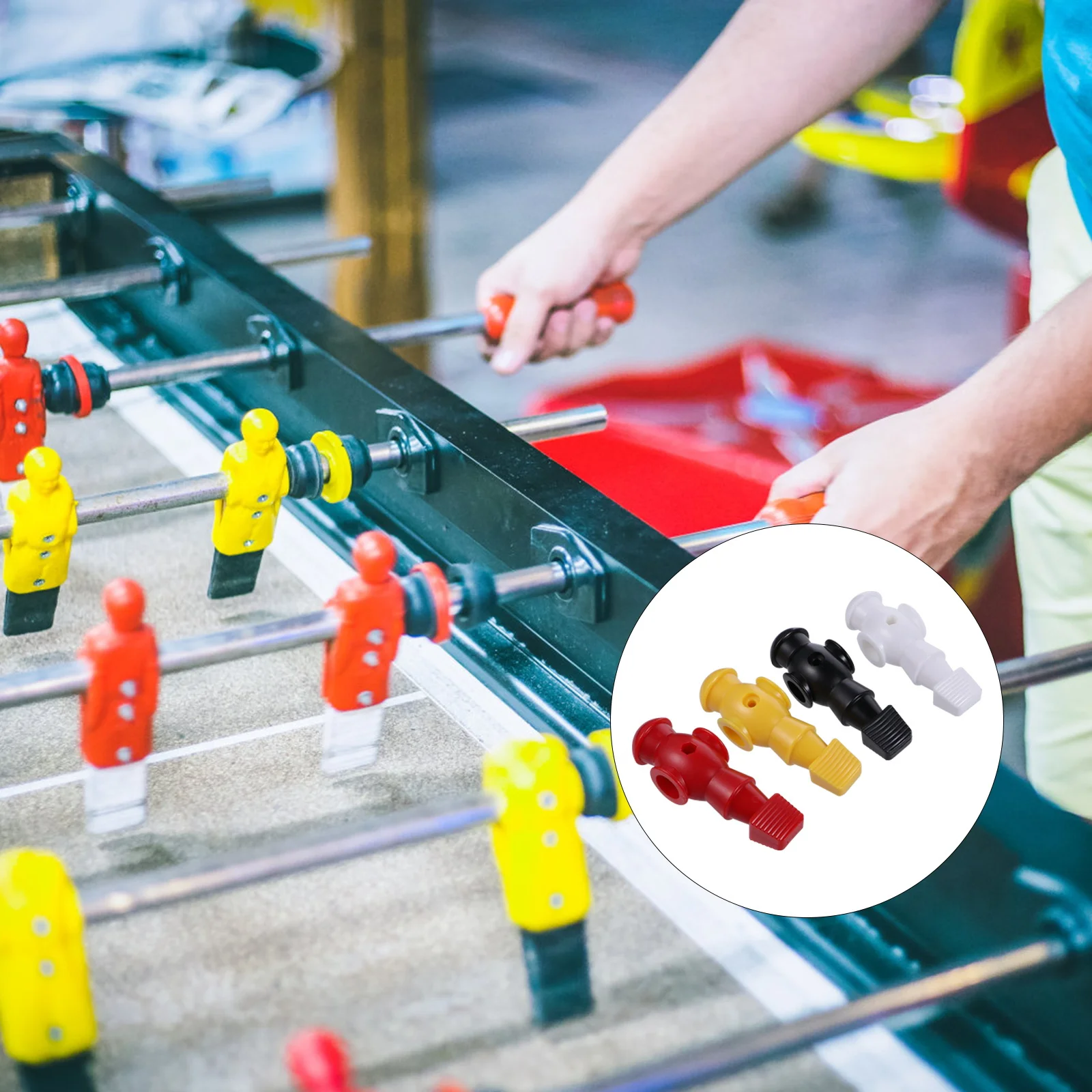 

4pcs Soccer Player Resin Replacement Foosball Men Durable Smooth No Burrs For Table Accessory Table Soccer Part