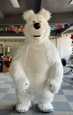 Christmas 2.6m Full Body Inflatable The Bear Mascot Costume Full Wearable Suit Stage Wear Character Fancy Dress No Batter No Bat