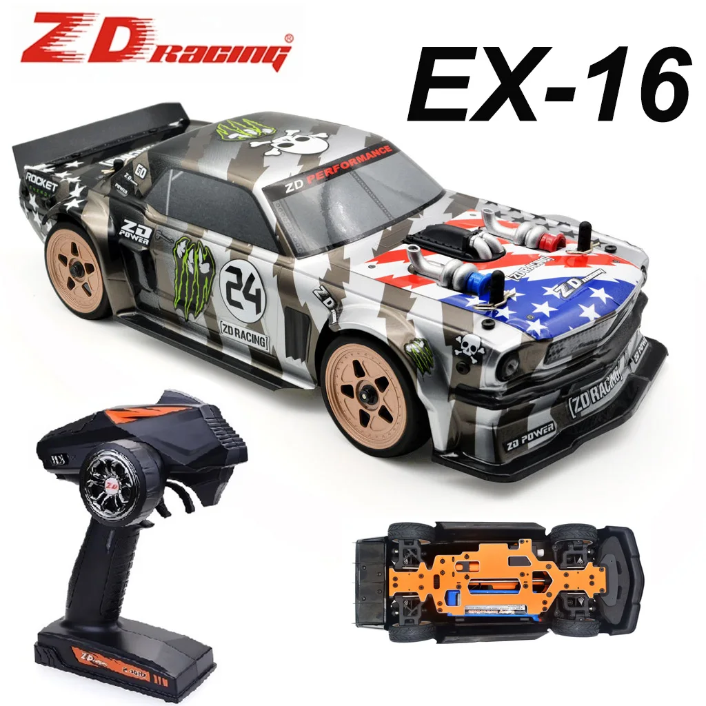 Wyścigi ZD EX-16 1/16 RC 40 km/h szybki silnik bezszczotkowy 4WD zdalnie sterowane pojazdy Model RTR dla RC Tourning samochód On-Road