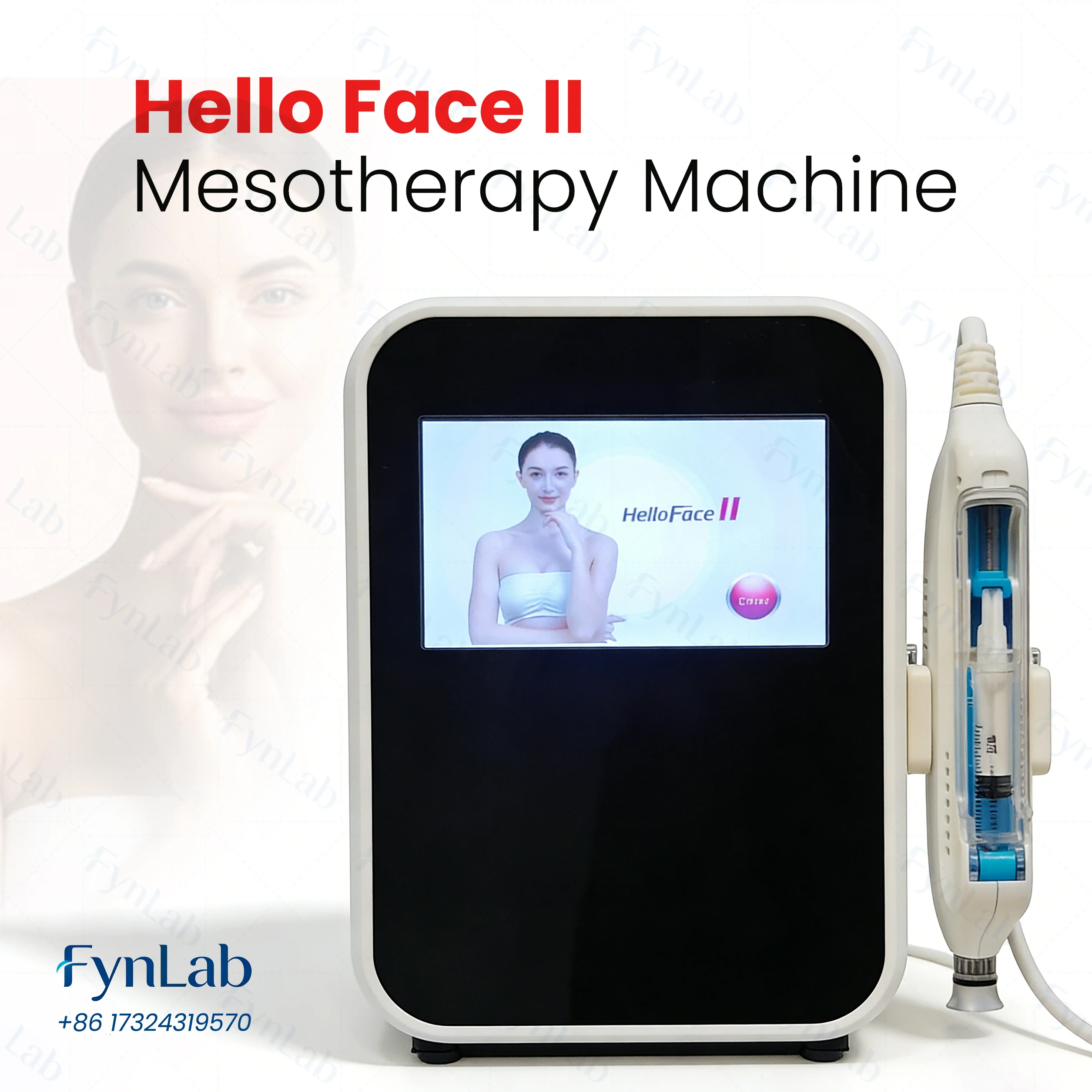 Needle-Free High Pressure Oxygen Mesotherapy Hello Face II Hydrating Facial Machine Skin Rejuvenation Wrinkle Removal Anti-Aging