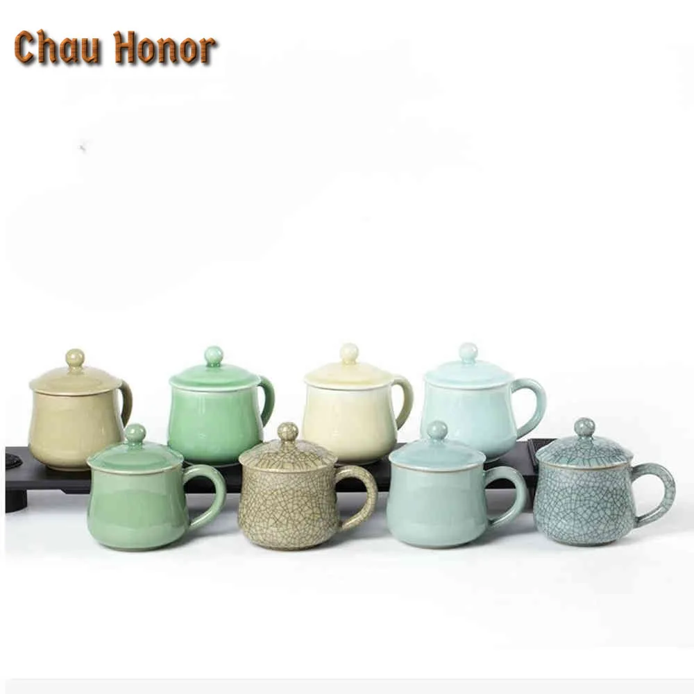 

260 мл креативная кружка Longquan Celadon Роскошная керамическая кофейная кружка с крышкой чайный пивоваренный водяной кувшин Персонализированная кружка кафе крафт подарки