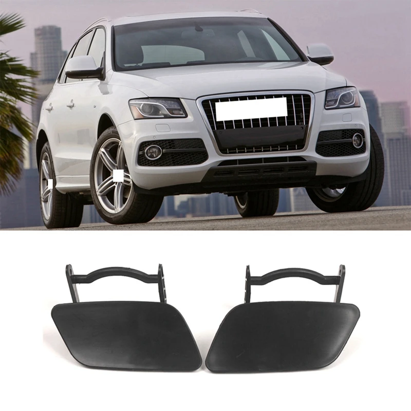 Car Headlights Water Spray Cover Front Bar Decorative Cover Cleaning Cover 8R0955275 8R0955276 For  Q5 2009-2012