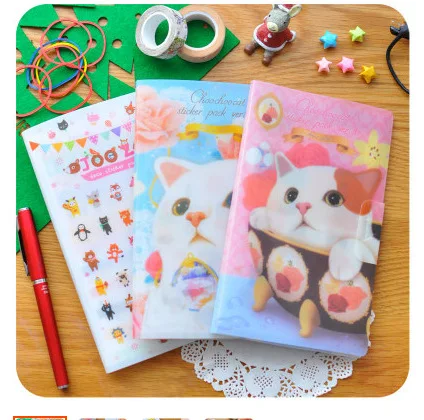 8pcs/pack Creative Cartoon Cute Small Animal Cat Set Diary Notebook Companion Stickers Decoration Materials Kawaii Stickers Gift