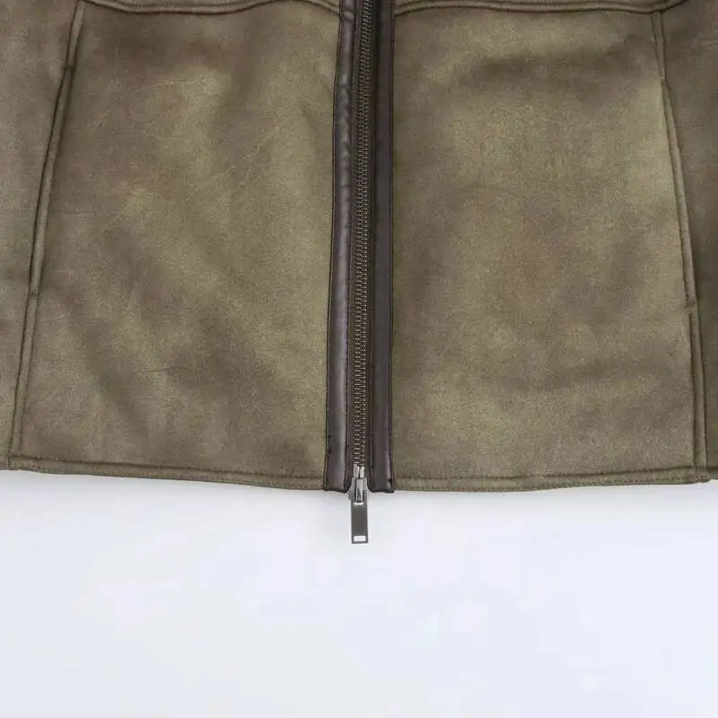 Hood Winter Coat Female Parkas Long Sleeve Plush Suede Jacket Women Autumn Zipper Fleeced Coats For Woman Cold Outerwear