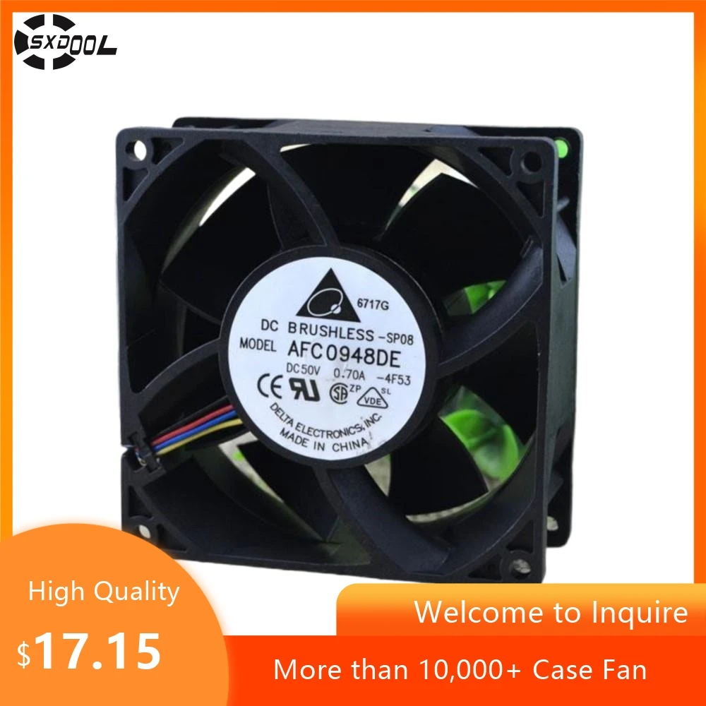 Afc0948de 92mm DC 50V Fan for Delta 9038 0.70a 9cm Dual Ball 4-Wire PWM Cabinet Inverter Fan 92X92X38mm Fan