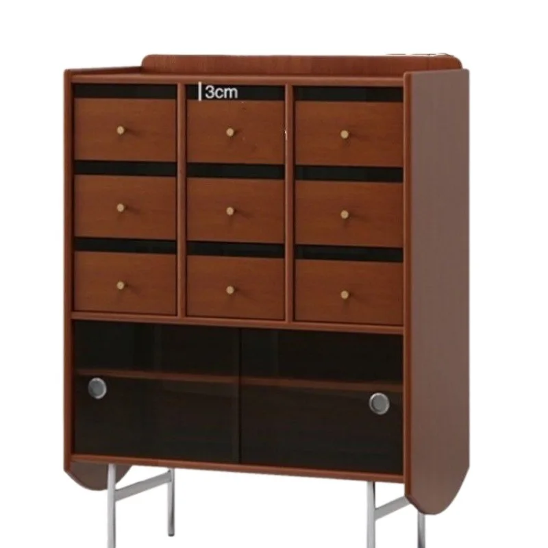 

Nordic retro solid wood chest, storage cabinet, dining side cabinet against the wall, bedroom shelf side cabinet