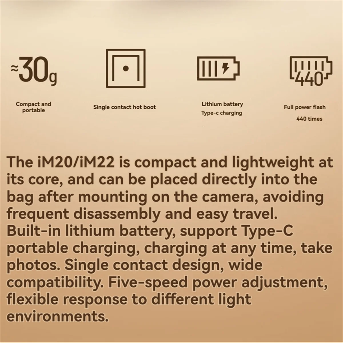 Новинка для камеры GODOX IM22, вспышка, мини-вспышка с горячим башмаком, 5-скоростная регулировка для зеркальной камеры, фотография Ricoh RG3