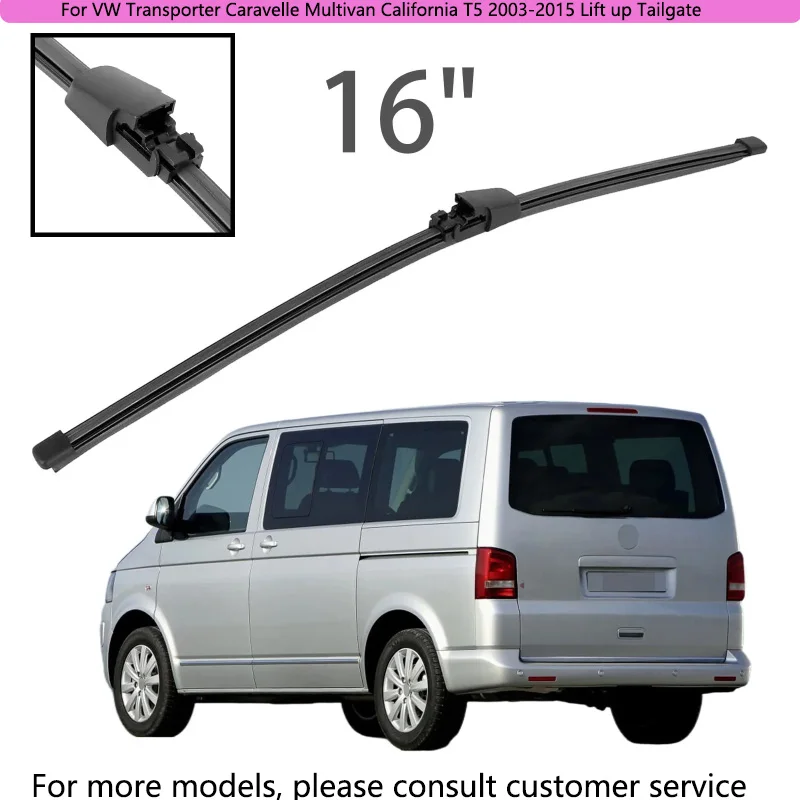 

For VW Transporter Caravelle Multivan California T5 2003-2015 Lift up Tailgate16" Rear Windshield Windscreen Washer Wiper Blade