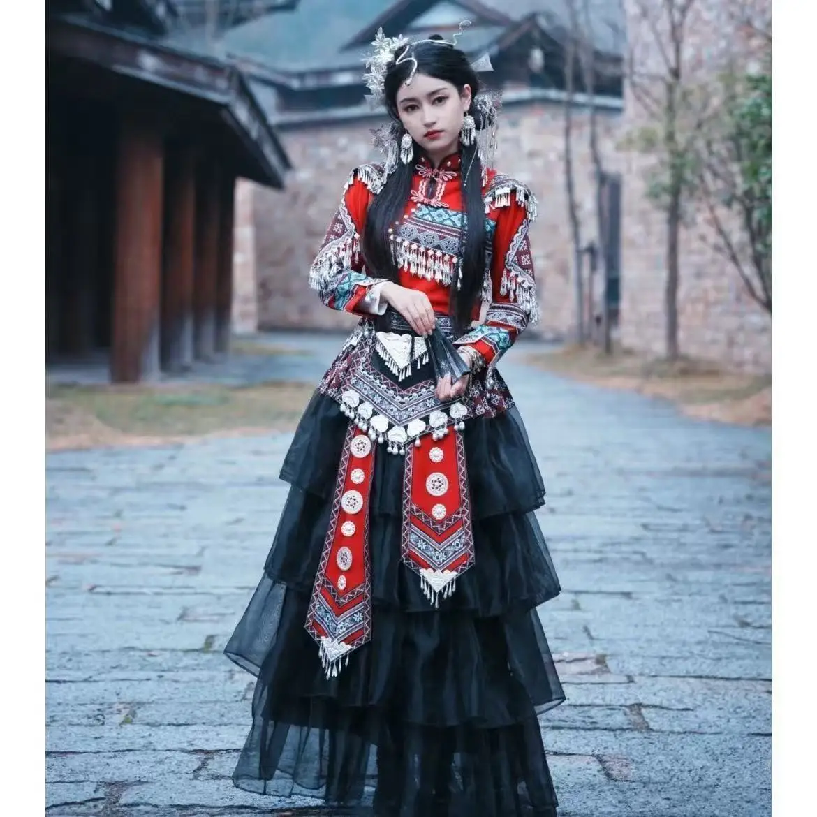 

New National Style Women's Hmong Costume Traditional Chinese Clothing Niche Miaojiang Travel Wedding Bride Stage Show Uniforms