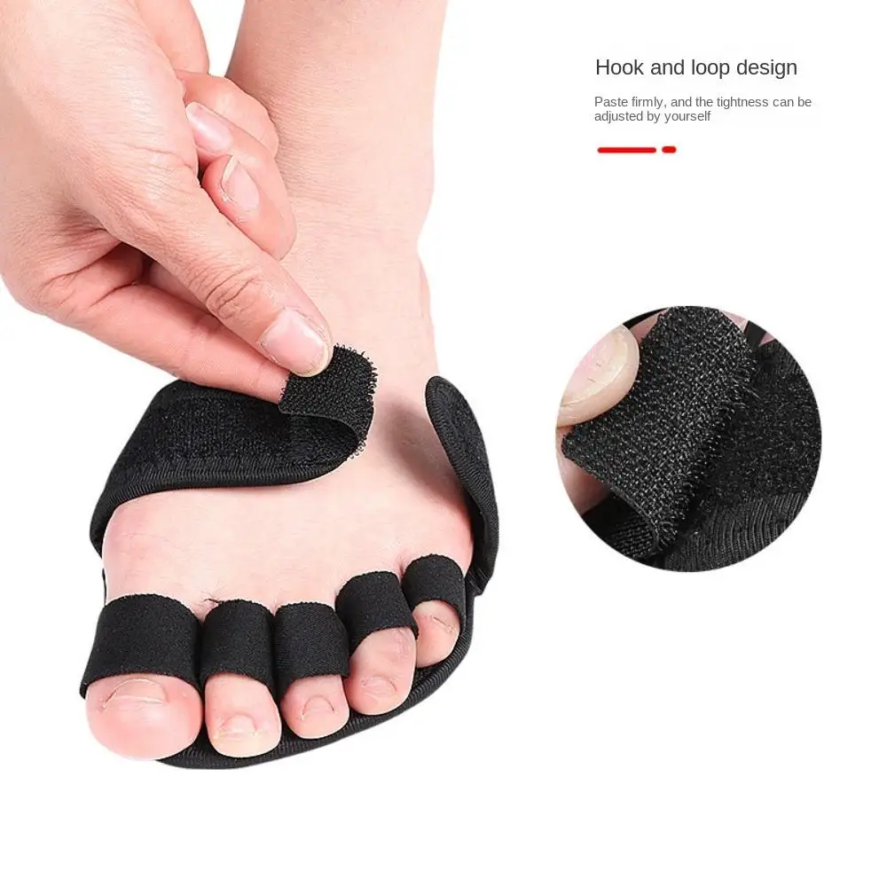 Five Finger Half Palm Yoga Socks, Thumb Toe Fold Overlap Hammer Toe Splitter, Ballet Dance Anti Wear Fore Palm Pad