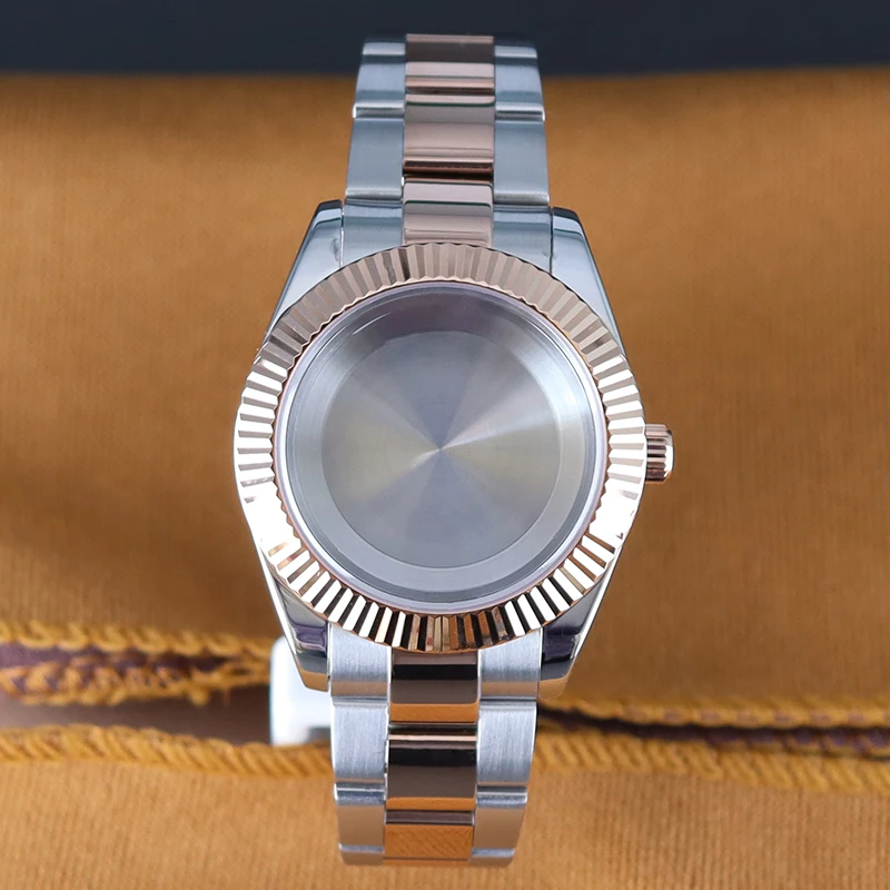 

36mm 39mm Women's Watch Cases Silver Rose Gold bands Sapphire Crystal For Nh35 Nh36 Nh34 Nh38 Miyota 8215 8205 Movement Day Date
