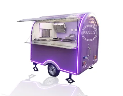 2022 Street Food Vending Cart Trailer with LED Light CE Approved Mobile Vintage Food Truck Van support Customization