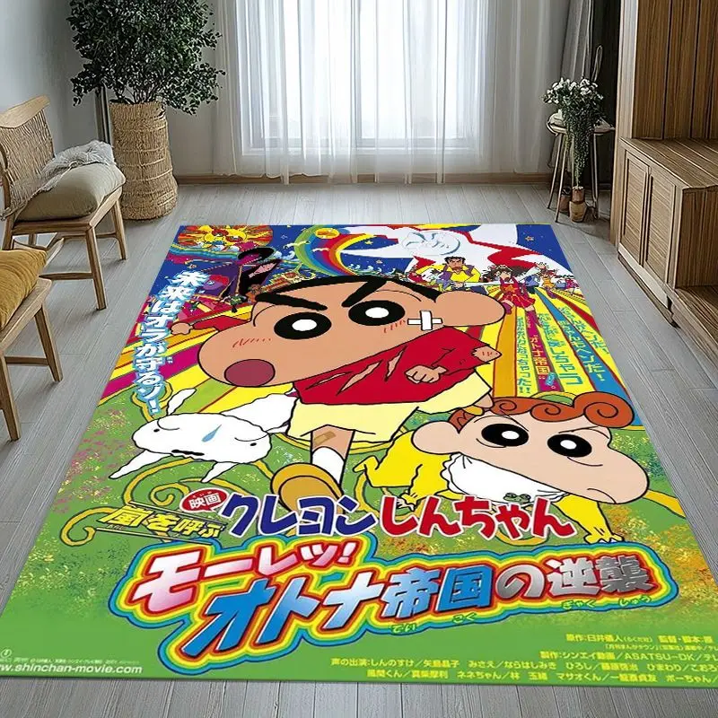 3D C-Crayon Shin-chans Cartoon Area Rug,Soft Non-Slip Carpet Mat for Living Room Bedroom Kids Playroom,Sofa Floor Rug,Home Decor