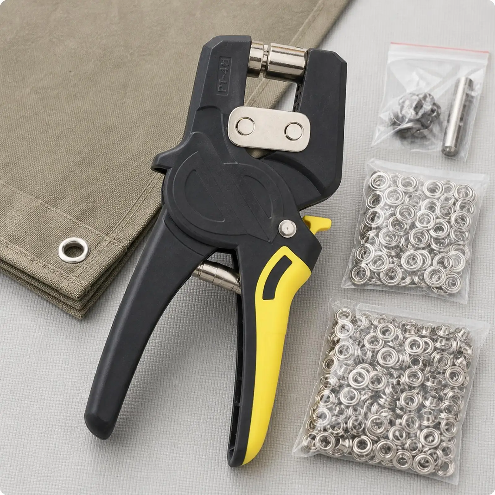 Eyelet Punching Pliers with Metal Dies for Tarpaulin Canvas Craft Work Banner Making Workshop Hand Tool