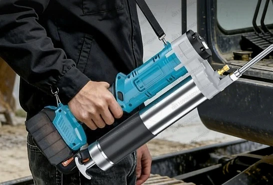 6000psi 21V Electric Grease Pump Battery Operated Powered High-Pressure Cordless Grease Gun for Excavator