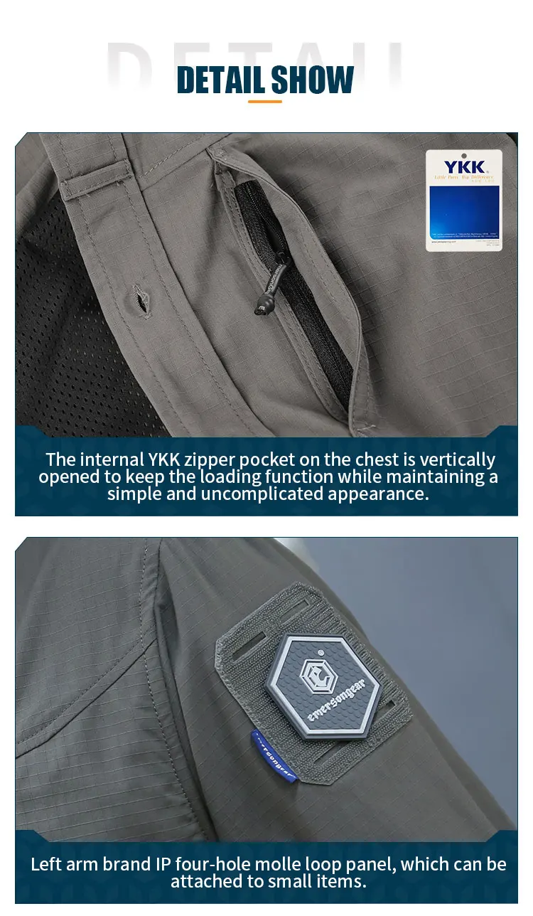 Emersongear Blue Label Belüftete Taktische Hemden für Pendler, Outdoor, Wandern, Camping, Urban Sports und Alltag aus Nylon – Detail 6