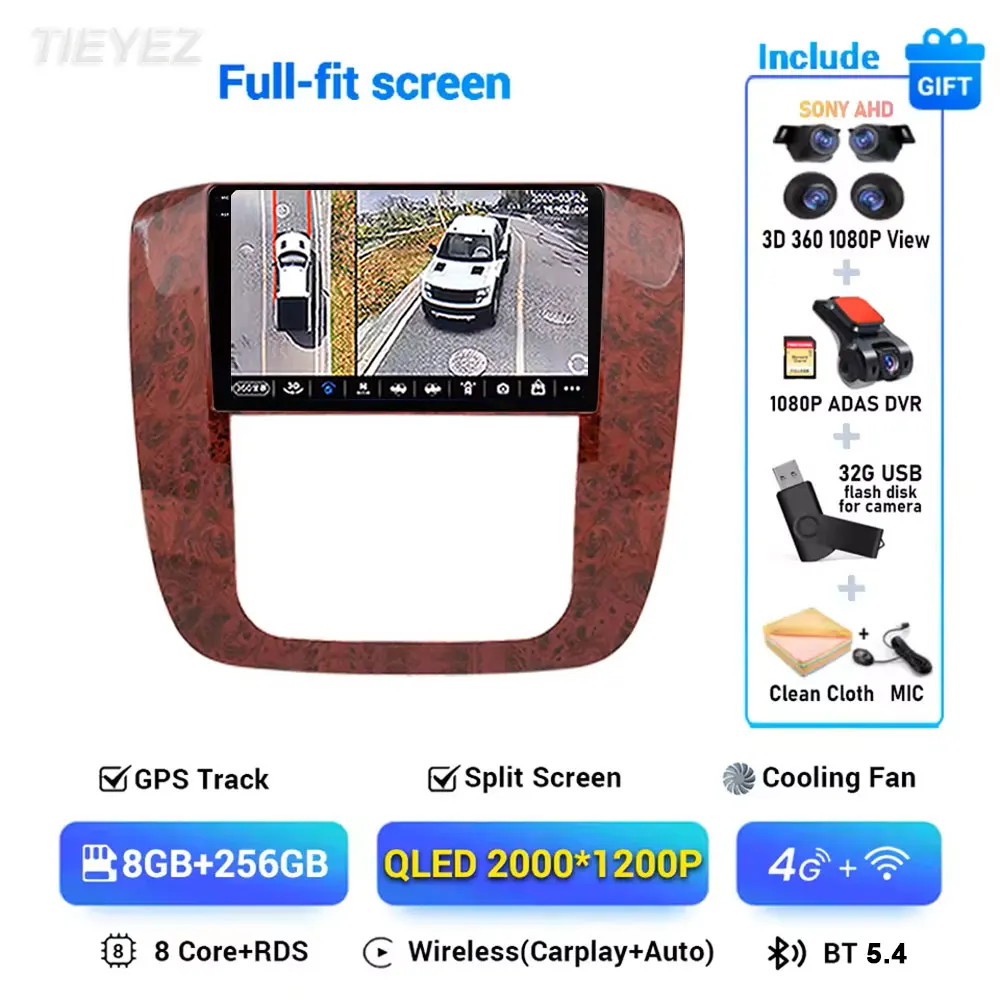 Android 15 Autoradio Voor GMC Yukon Chevrolet Tahoe Suburban 2007-2012 Navigatie GPS Auto Carplay Scherm Wifi 4G BT