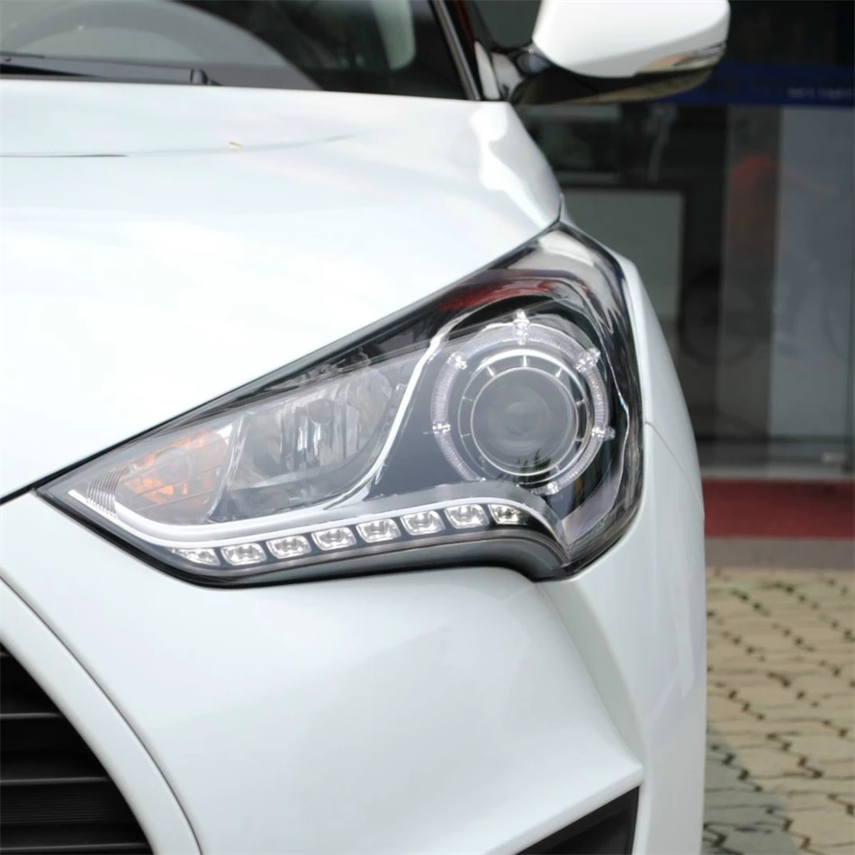For Hyundai Veloster 2011 2012 2013 2014 2015 2016 Car Accessory Polycarbonate High Gloss Fully Transparent Headlight Cover