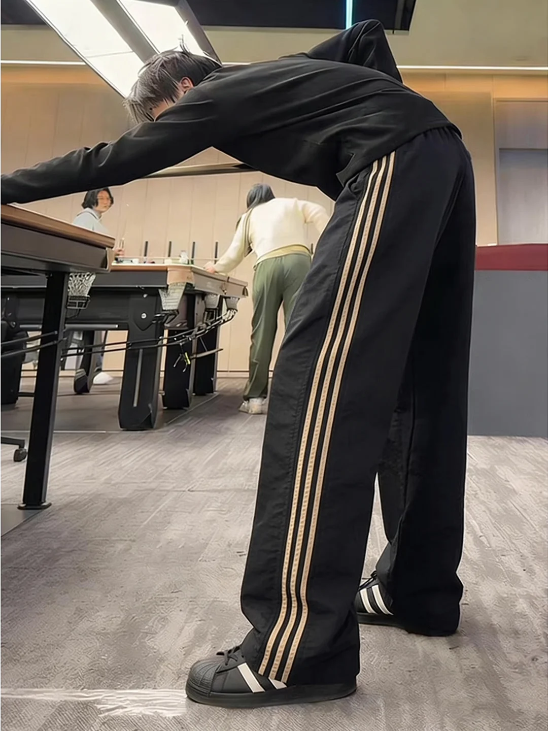 Pantalones Deportivos para Hombre de Seda Fría Qui Dry, Transpirables, con Rayas, para Primavera/Verano, Sensación Fresca, Leggings Suaves para Exteriores