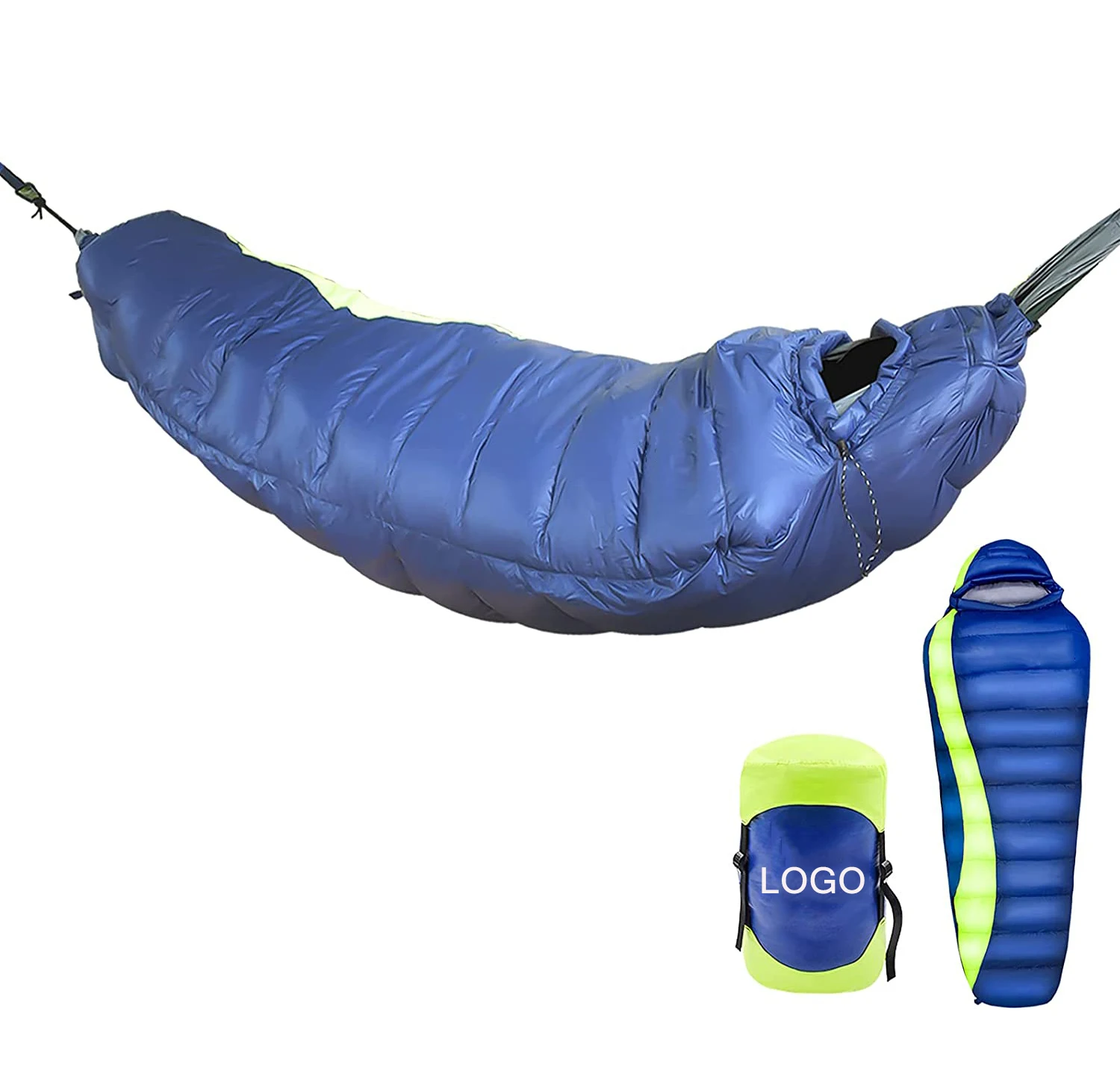 Outdoor Thermal Sleeping Bag Cover Portable Hammock Cover With Zipper Elastic Rope Camping Fishing Hammock Sleeping Bag