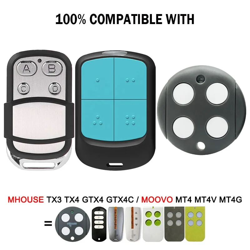 MHOUSE GTX4C GTX4 TX4 TX3 MOOVO MT4 MT4V MT4G Gate Remote Control / Garage Door Opener Remote Control 433.92MHz Rolling Code