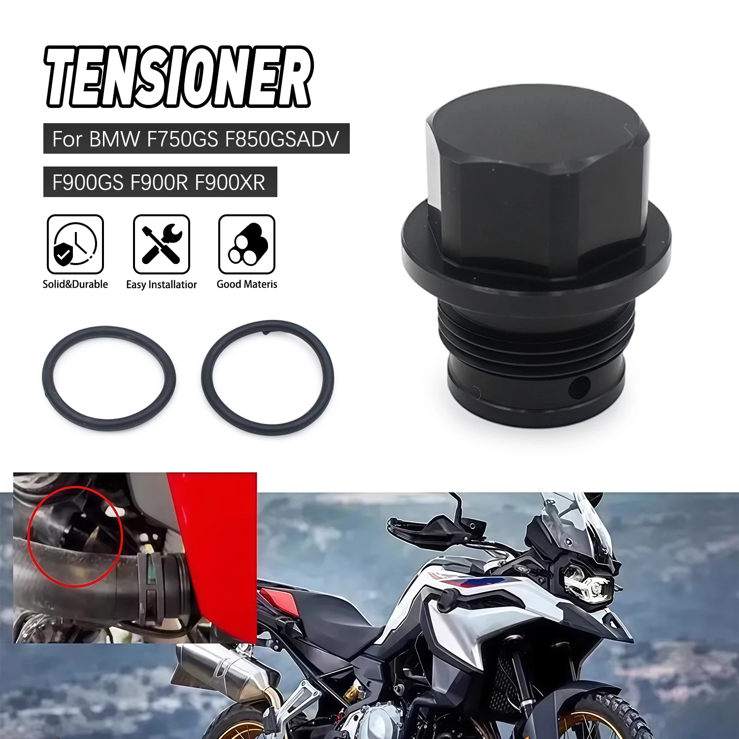 

Motorcycle Tensioner Upgrade Kit For BMW F750GS F850GS ADV 2018- F900XR F900R 2020- Tensioner Improves Tooth Skipping