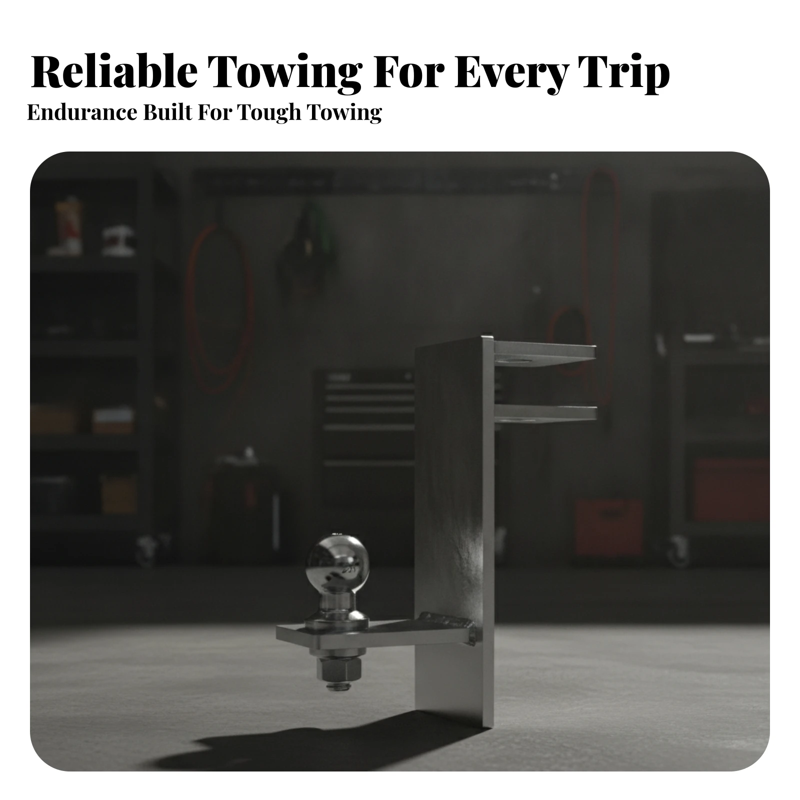 Trailer Hitch Arm with Tow Ball Corrosion-Resistant Tow Ball Mount with Plate Hardware Rust-Proof Dependable