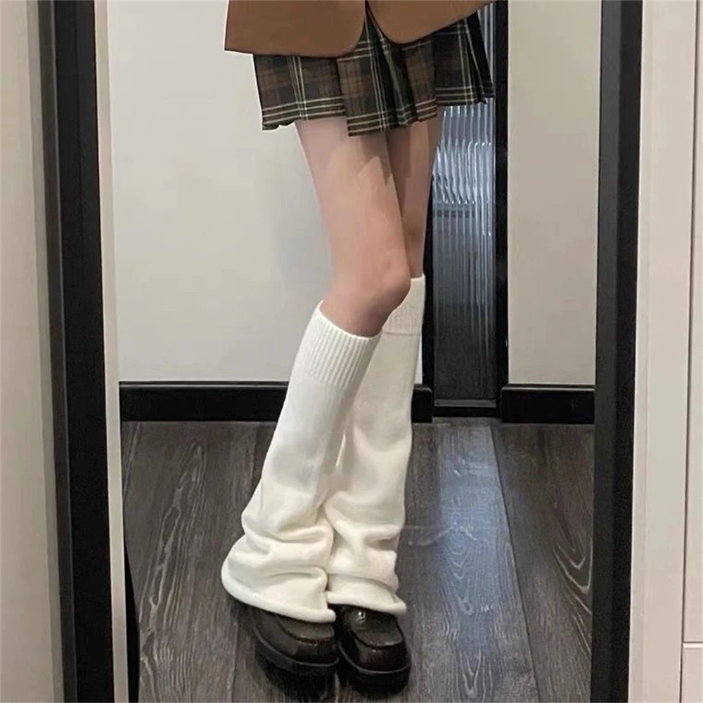 Girls' Spring Sweet Mid-tube JK knitted Pile Socks Student Japanese Korean Version Knitted Leg Warmers Female Lolita Foot Covers