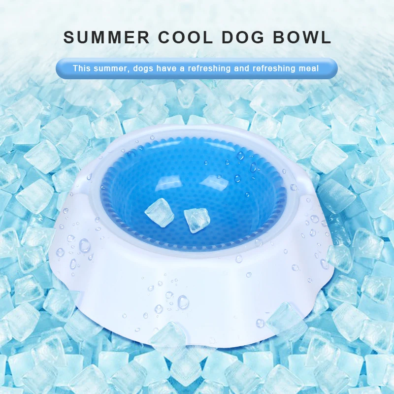 Dog Frozen Bowl Summer Cool Dogs Feeder Cool Down Relieve Heat Anti-slip Feeding and Water Dogs Bowls Pet Dog Accessories